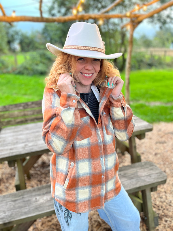 Rust Plaid Shacket