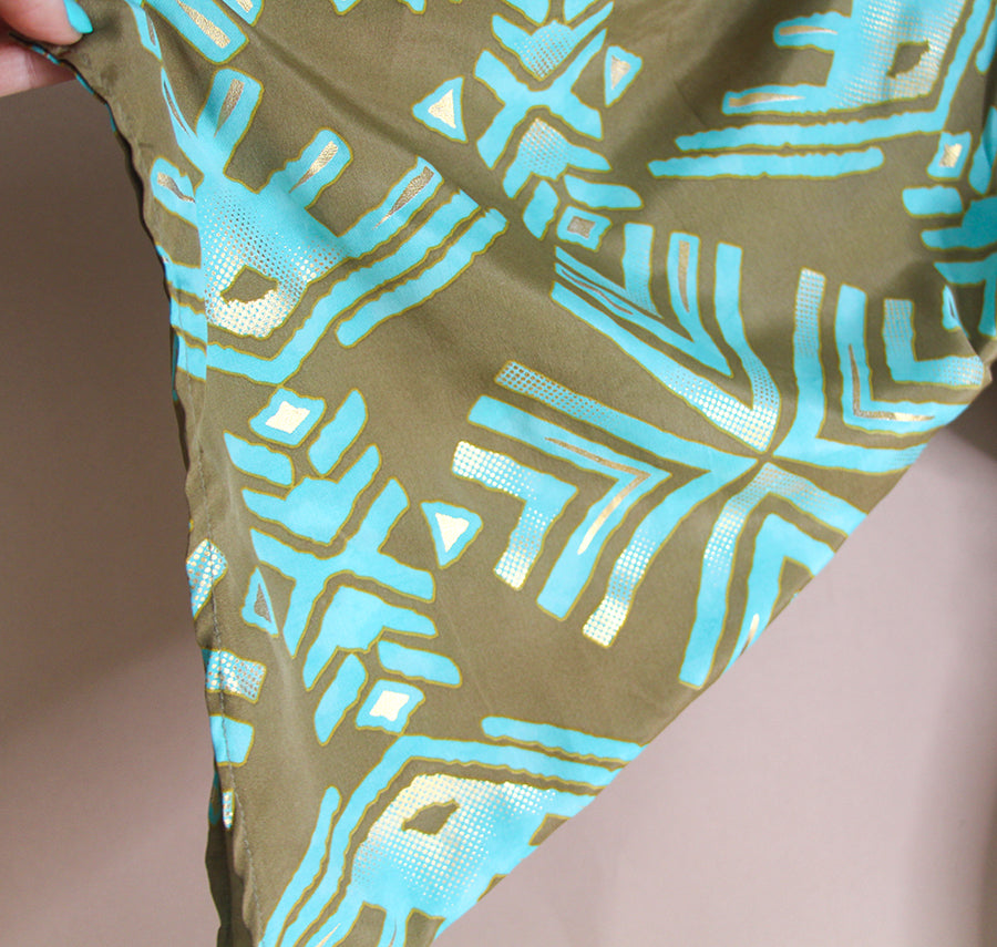 Desert Oasis Geometric Bell-Sleeve Kimono