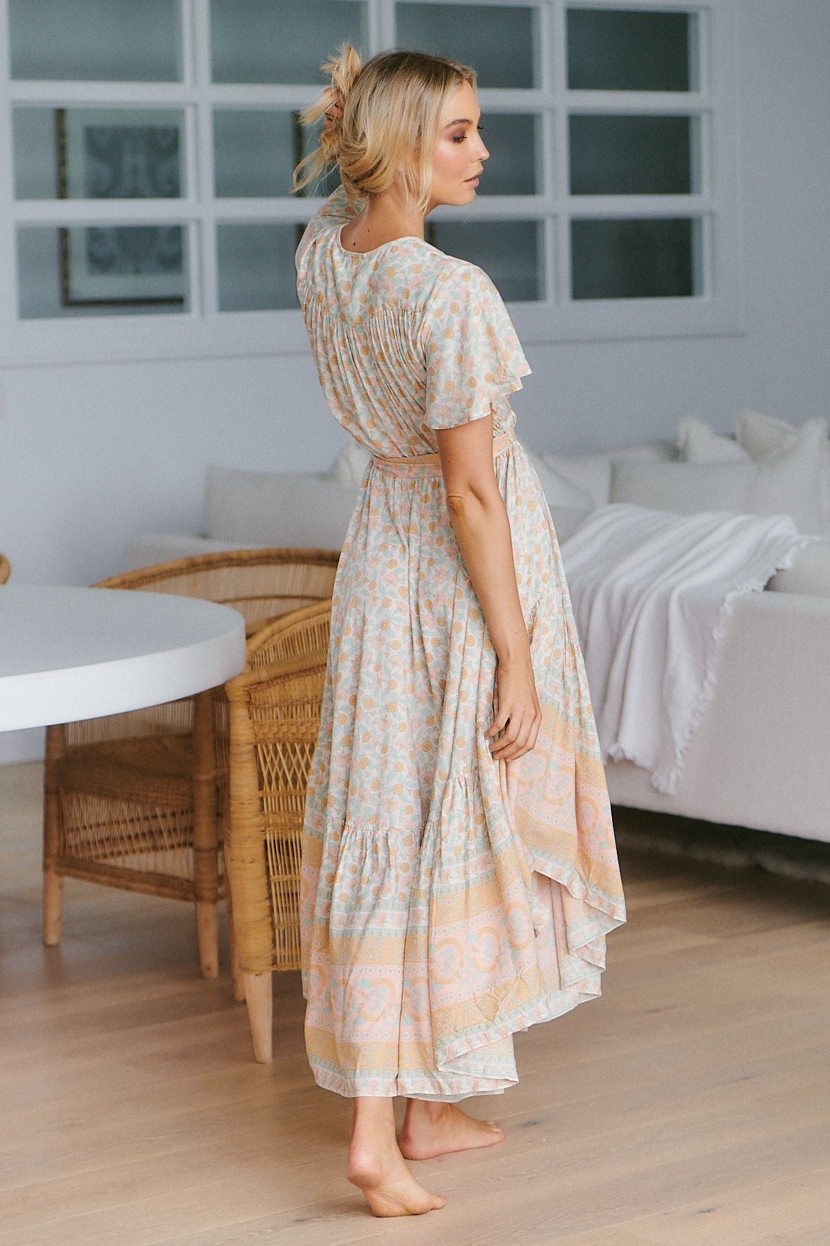 Madeline Midi Dress in Peach