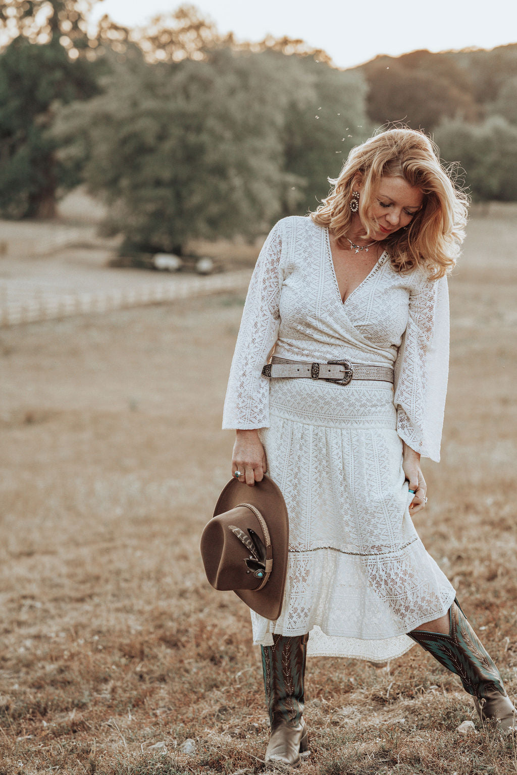 Frost Studded Western Belt