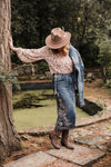 PRE ORDER: Western Embroidered Denim Skirt