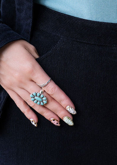 Turquoise Western Flower Ring