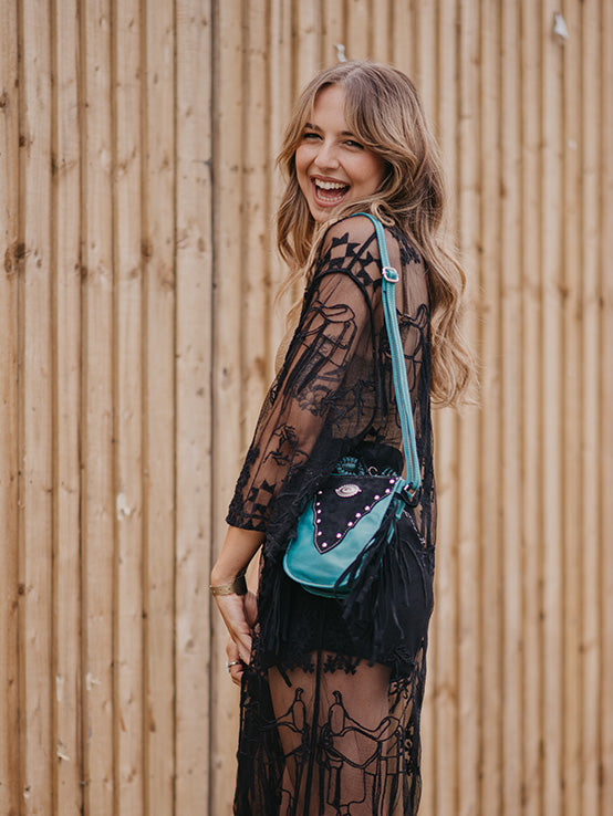 Turquoise & Black Mini Bag