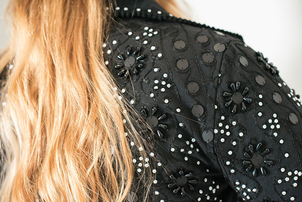 Black Embroidered Boho Jacket