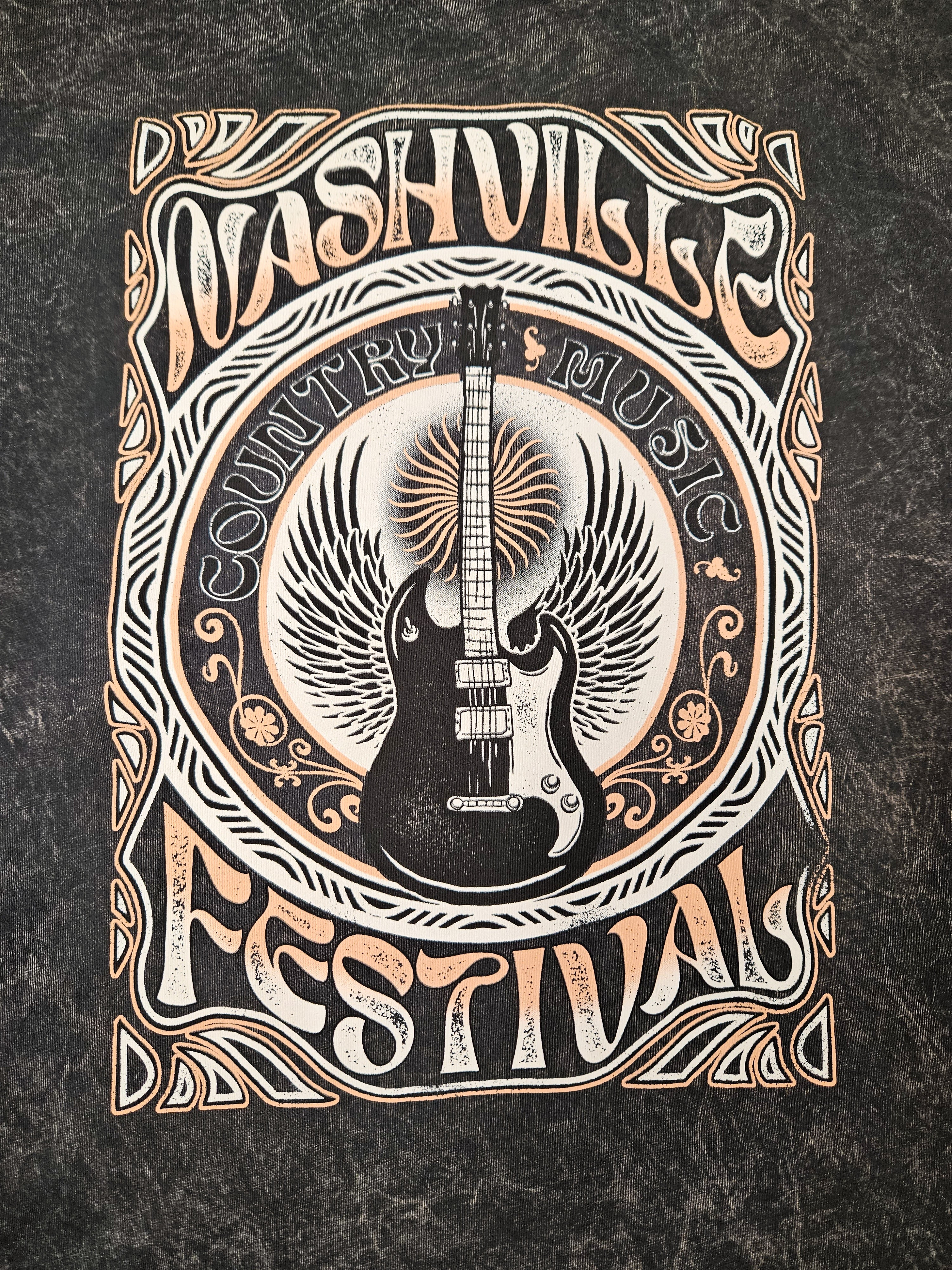 Nashville Festival Short Sleeve T-Shirt in Mineral Black - Boho Buffalo Accessories