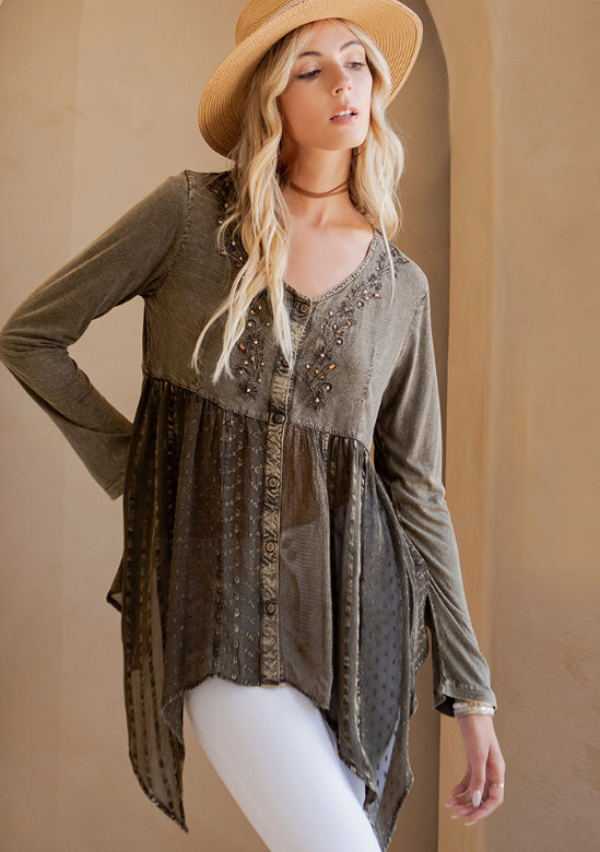 Olive Boho Blouse