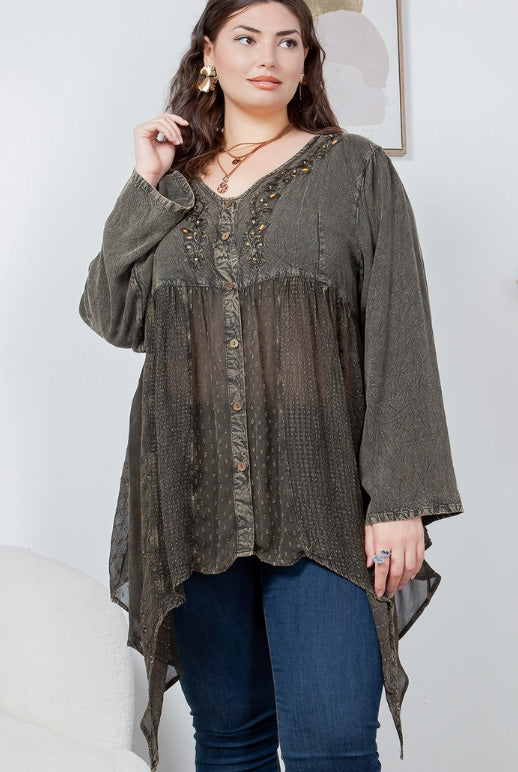 Olive Boho Blouse