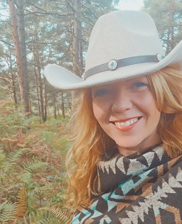 Vegan Felt Cowboy Hat (Ivory)