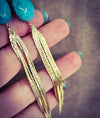 Amazonite Gold Tassel Earrings