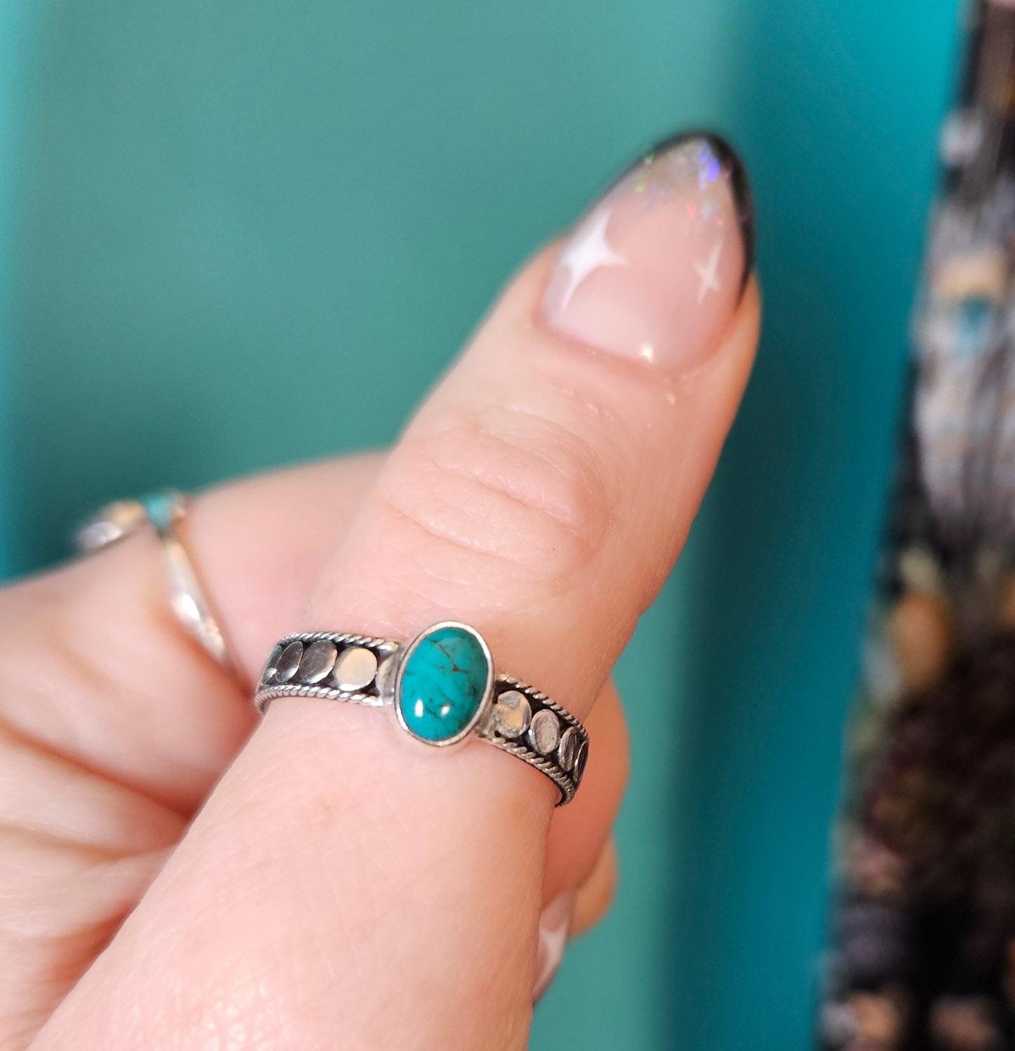 Turquoise Mirror Disc Ring - Boho Buffalo Accessories