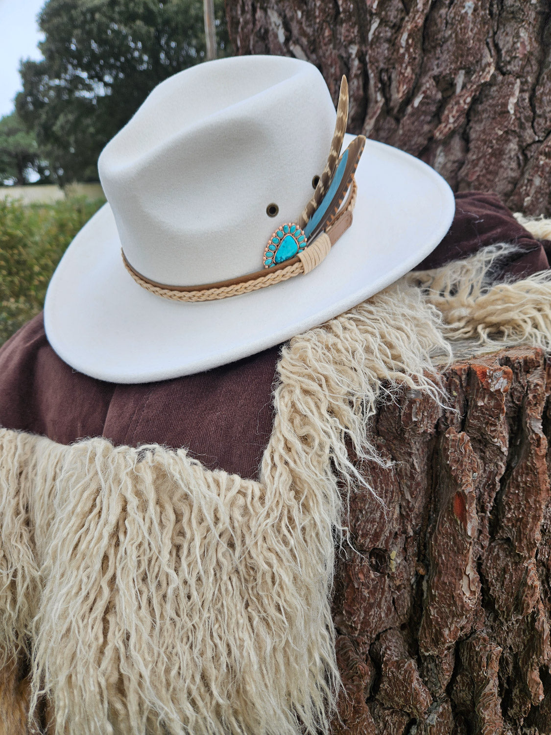 White Feather Western Hat