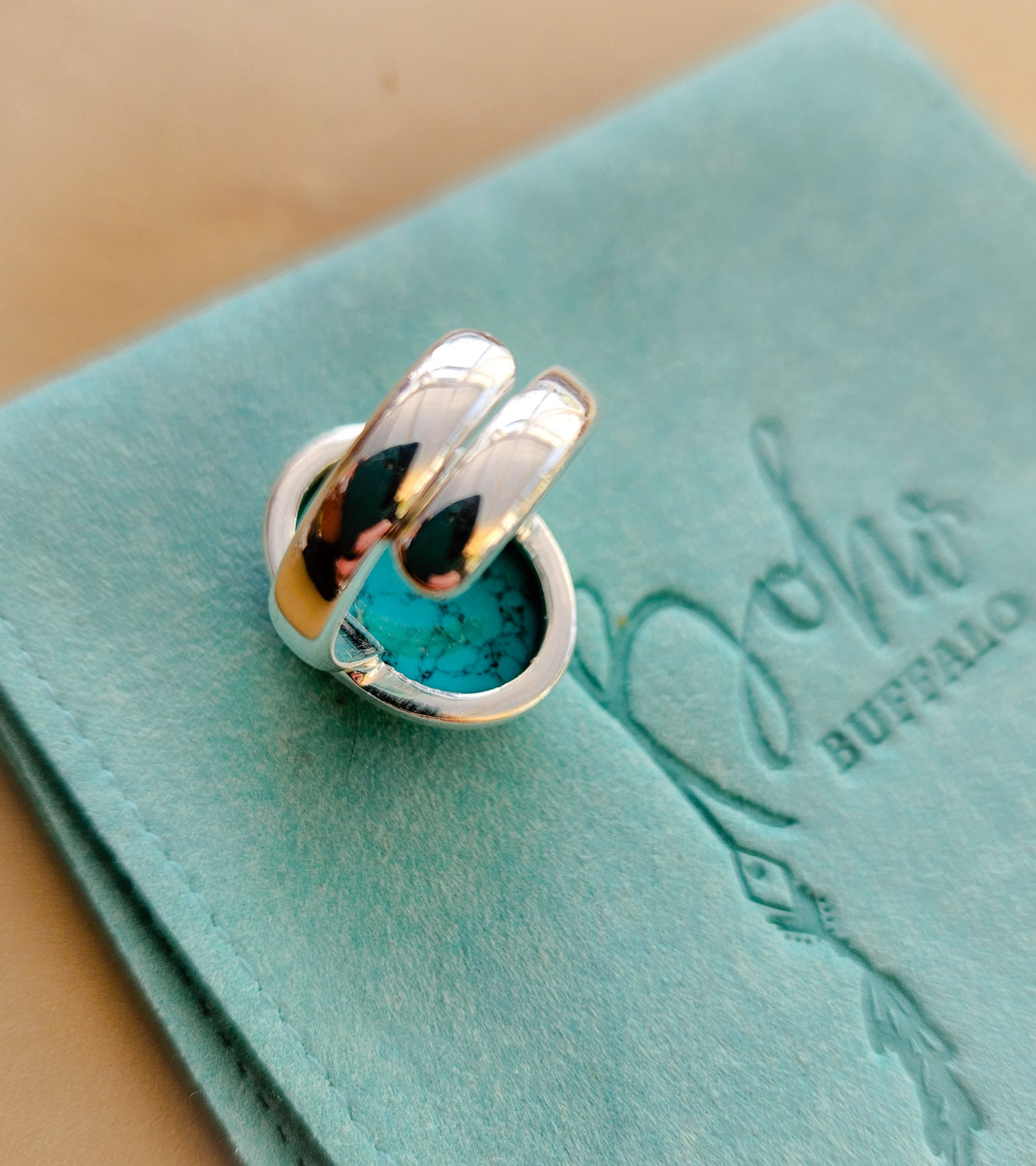 Adjustable Turquoise Oval Ring