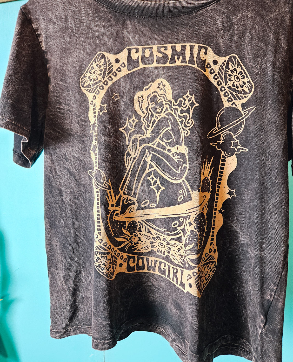 Cosmic Cowgirl T-Shirt in Mineral Black