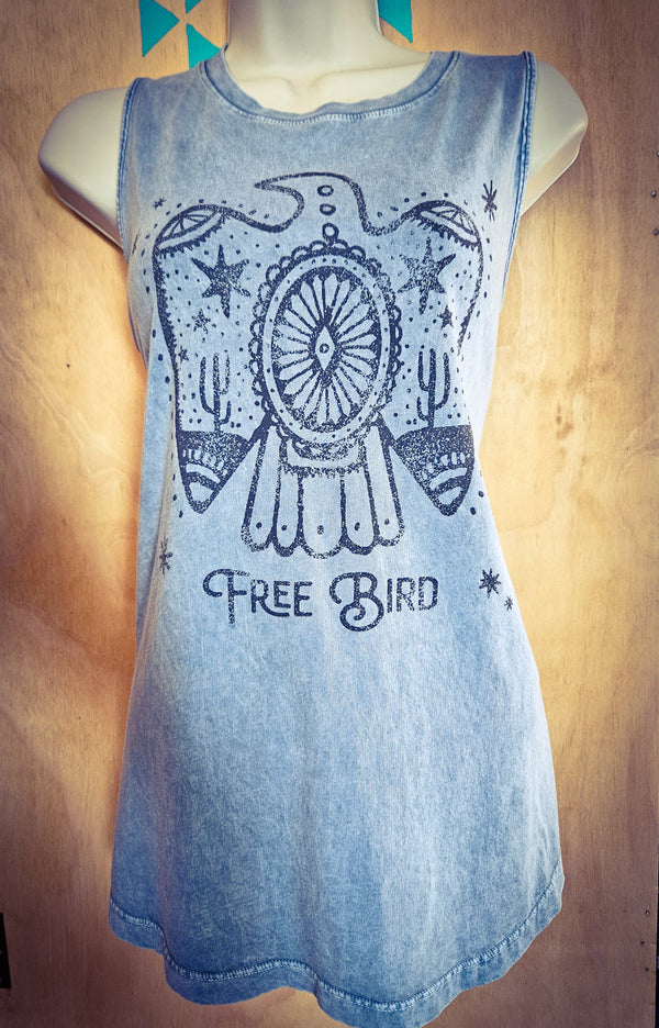 Wild Bird Denim Blue Vest