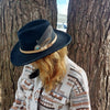 Black & White Feather Western Hat