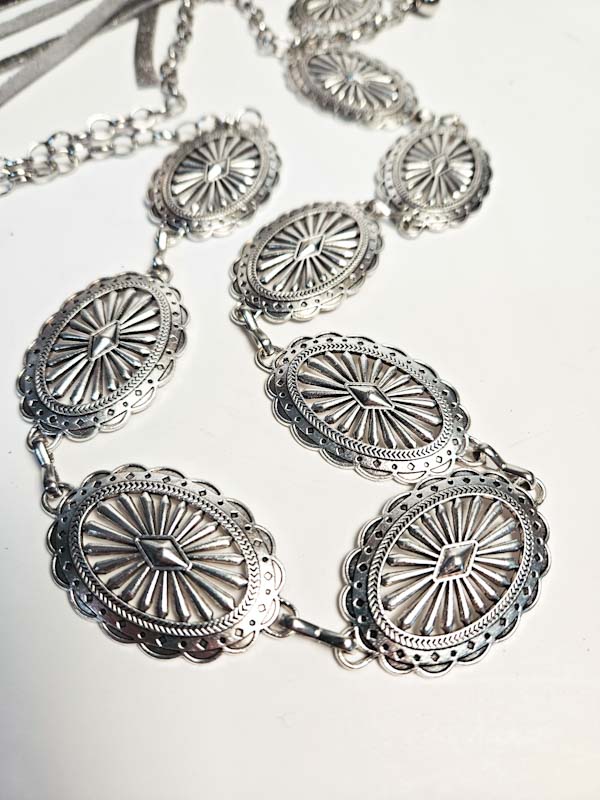 Plain Silver Concho Belt - Boho Buffalo Accessories