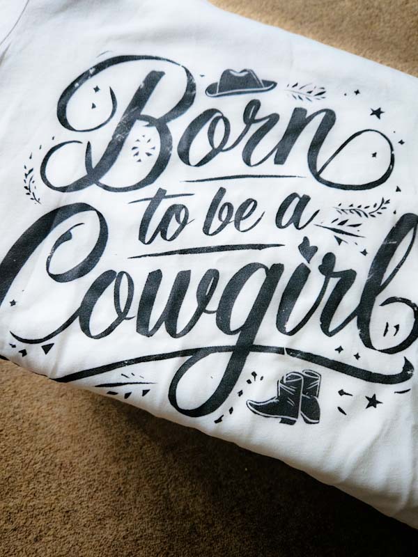 White Born to be a Cowgirl Tee