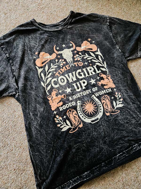 Time to Cowgirl Tee in Black