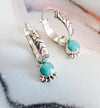 Turquoise Mini Charm Hoops