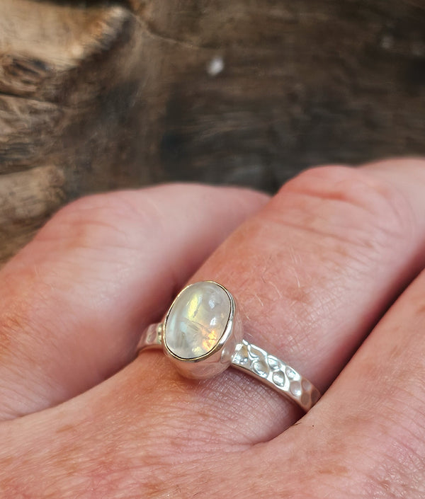 Moonstone Textured Ring