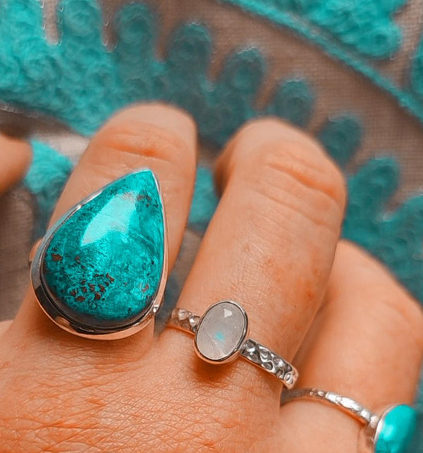 Moonstone Textured Ring