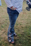 Western Embroidered Flare Jeans