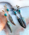 Eagle Feather Shell Drop Earrings