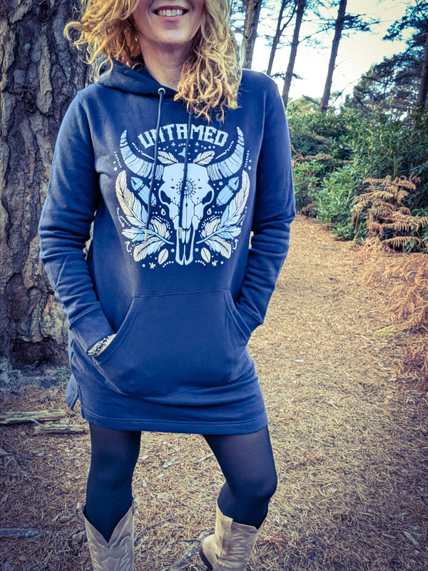 Navy Untamed Hoodie Dress