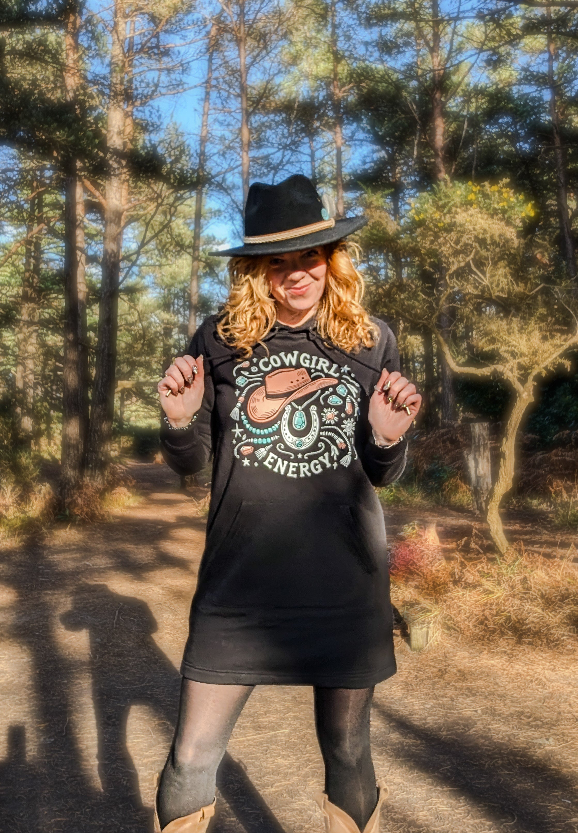 Cowgirl Energy Hoodie Dress