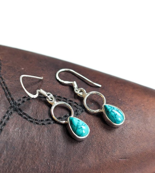 Halo Turquoise Drop Earrings