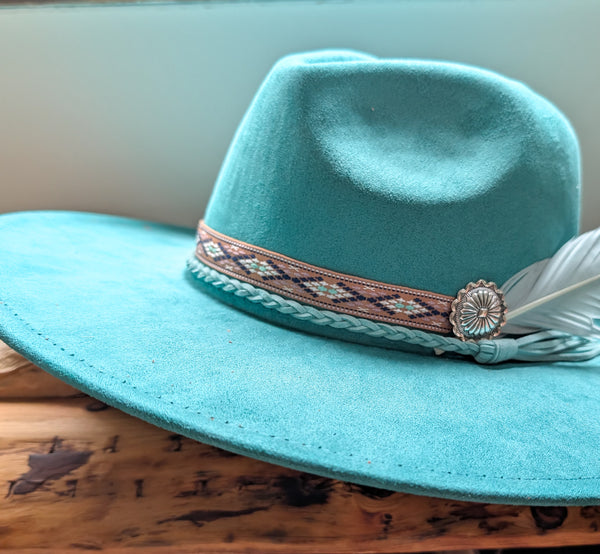 Turquoise Fedora Hat