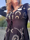 Cosmic Gold & Black Maxi Dress