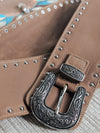 Feather Quartz Leather Waist Belt