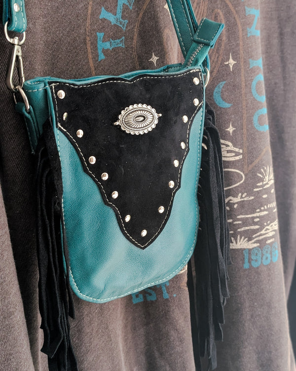Turquoise & Black Mini Bag