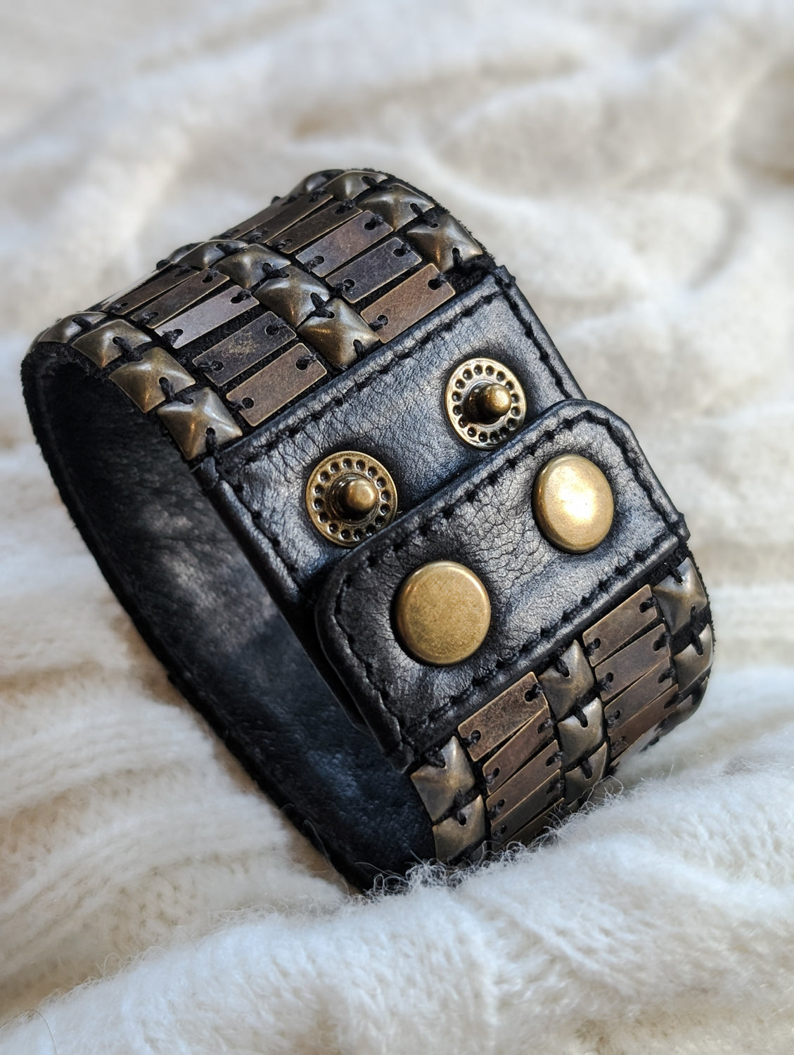 Leather Studded Cuff - Boho Buffalo Accessories