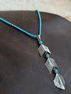 'Power of 3' Feather Pendant Long Necklace
