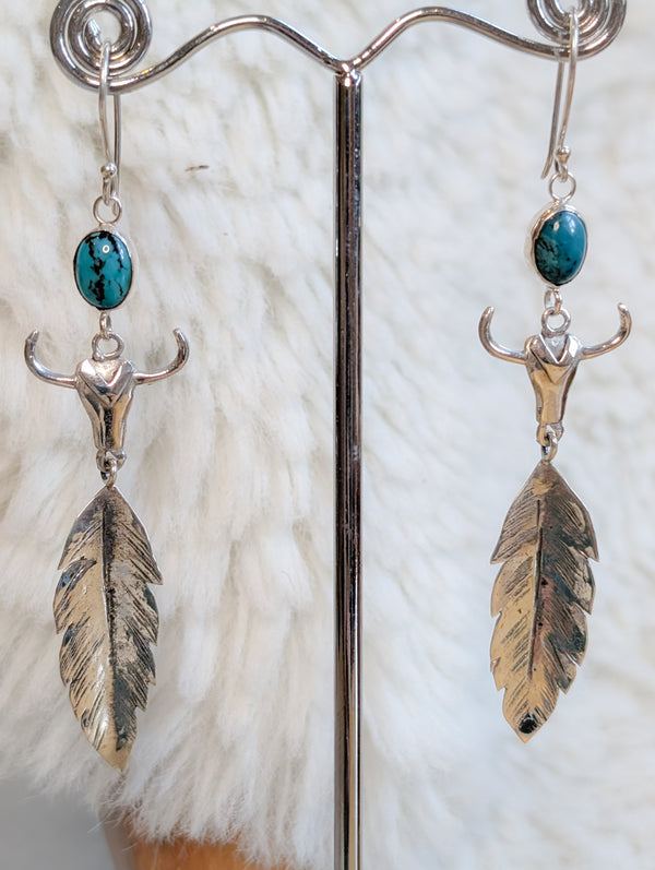 Turquoise Buffalo Earrings