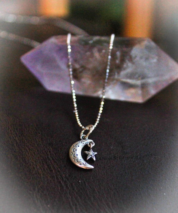 Crescent Star Pendant Necklace