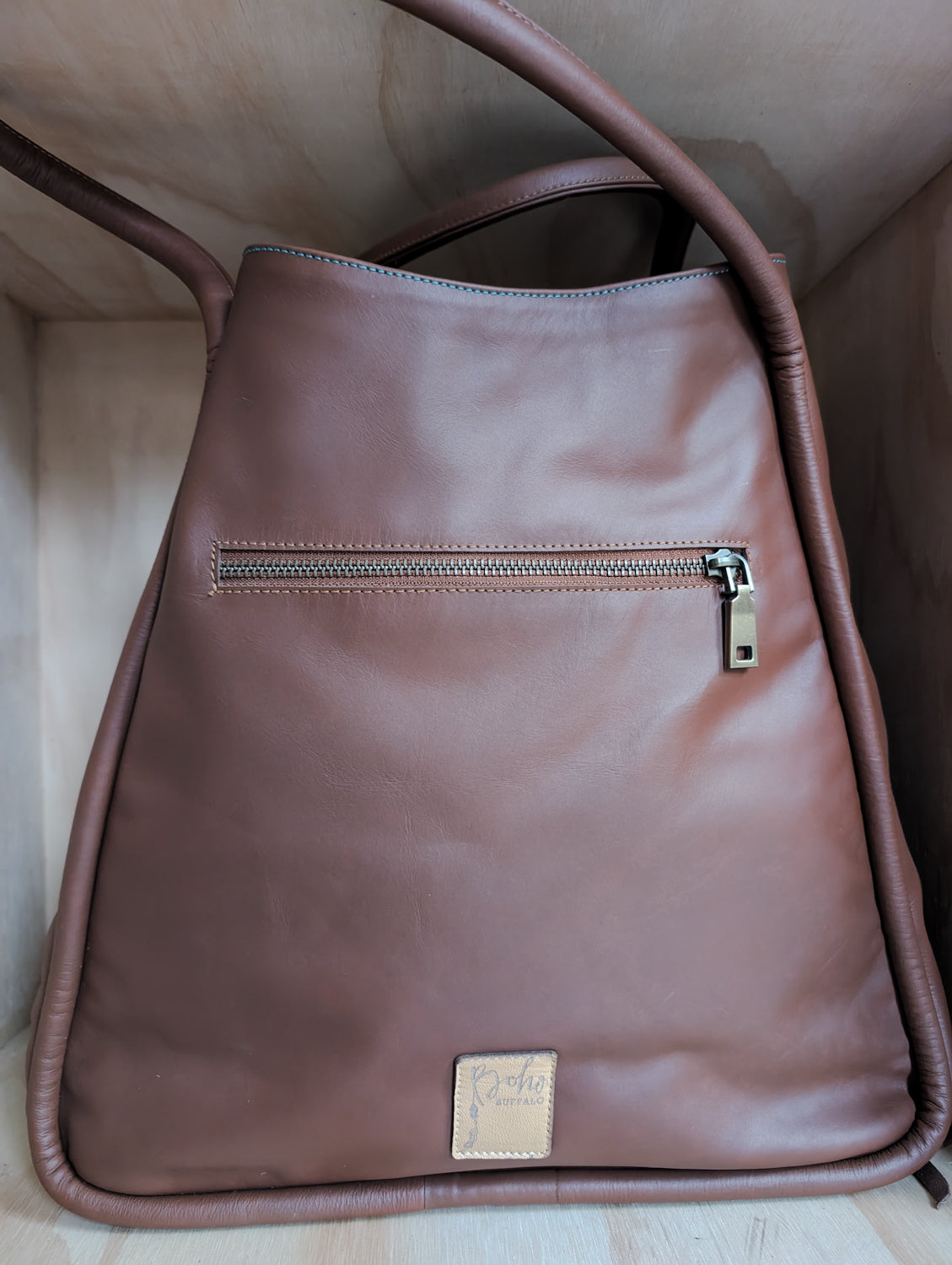 Large Western Tote Bag - Dark Brown
