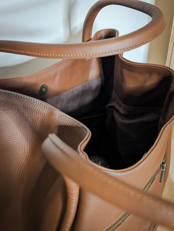 Large Western Tote Bag - Tan