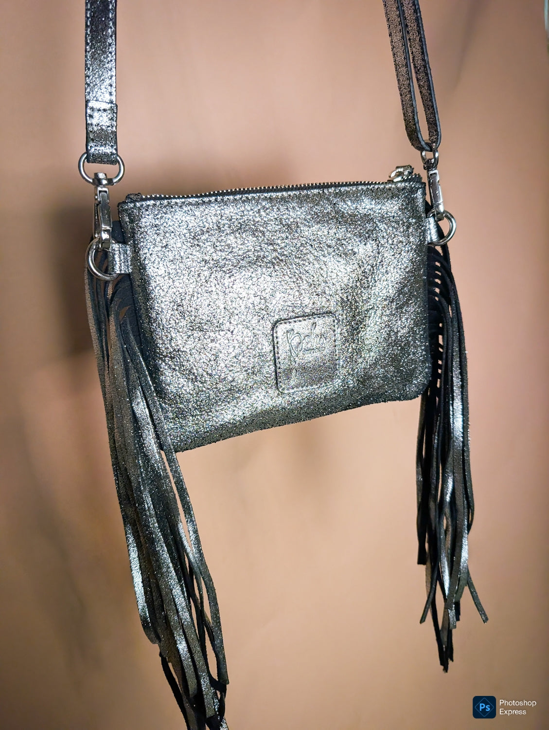 Black & Gunmetal Mini Fringe Bag - Boho Buffalo Accessories