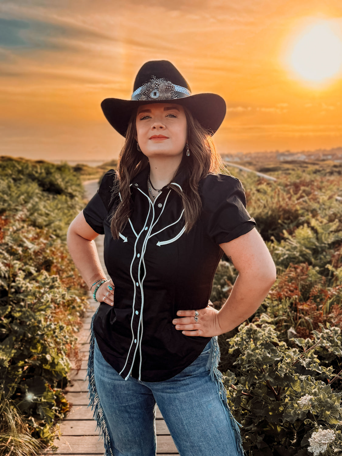 Black Western Blouse - Boho Buffalo Accessories