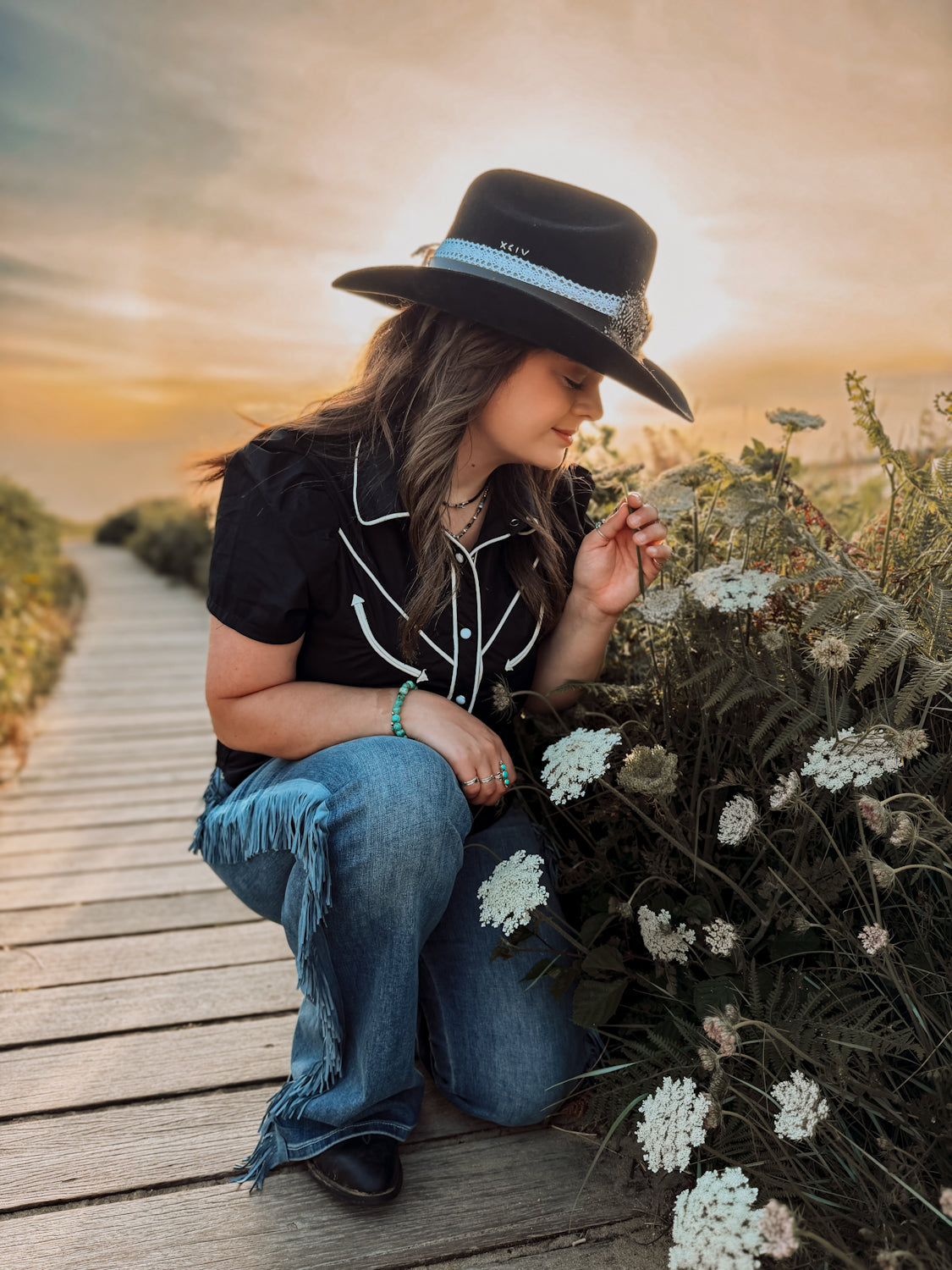 Black Western Blouse - Boho Buffalo Accessories