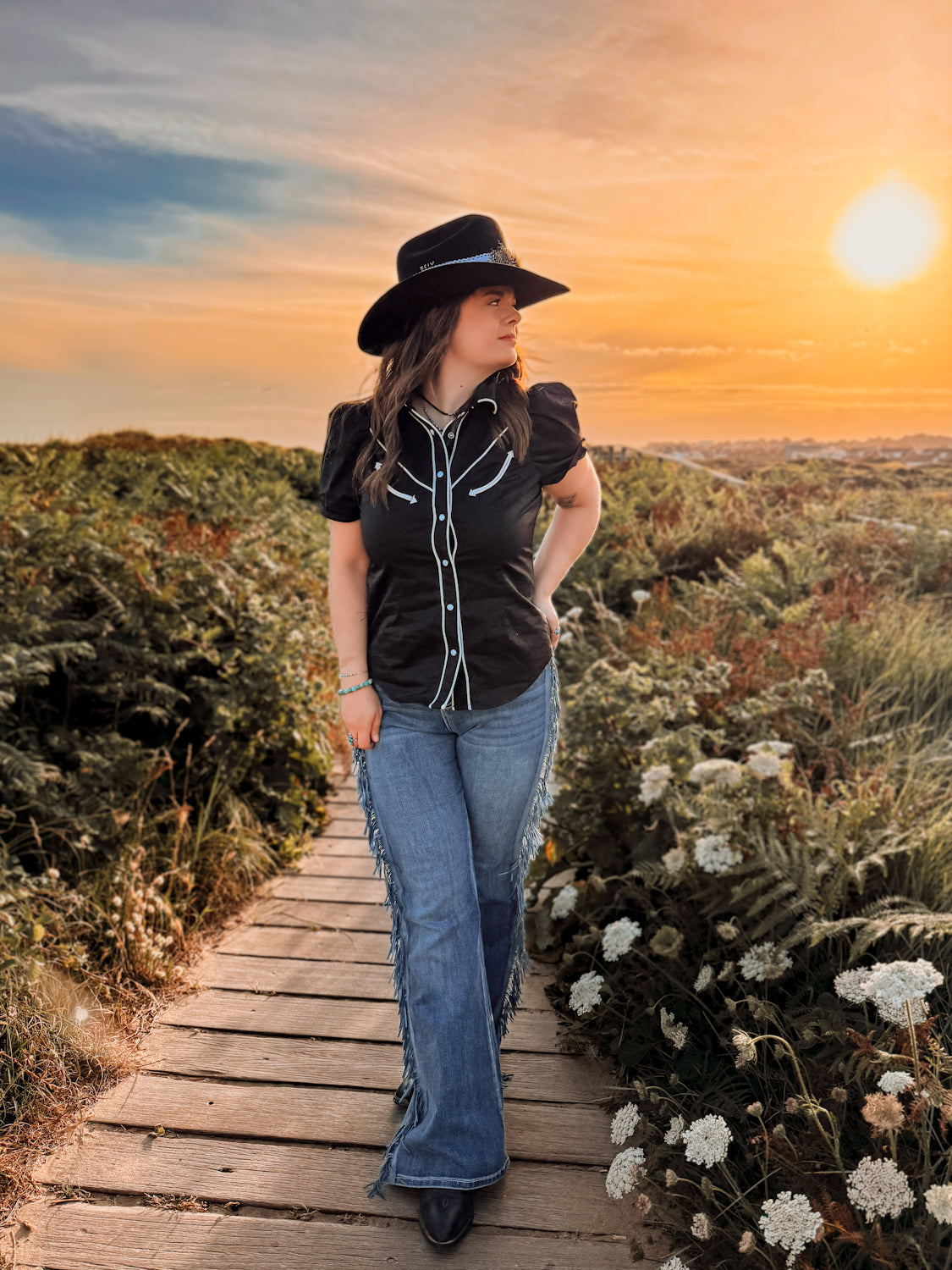 Black Western Blouse - Boho Buffalo Accessories
