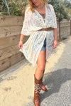 Floral Mandala Embroidered Mesh Kimono