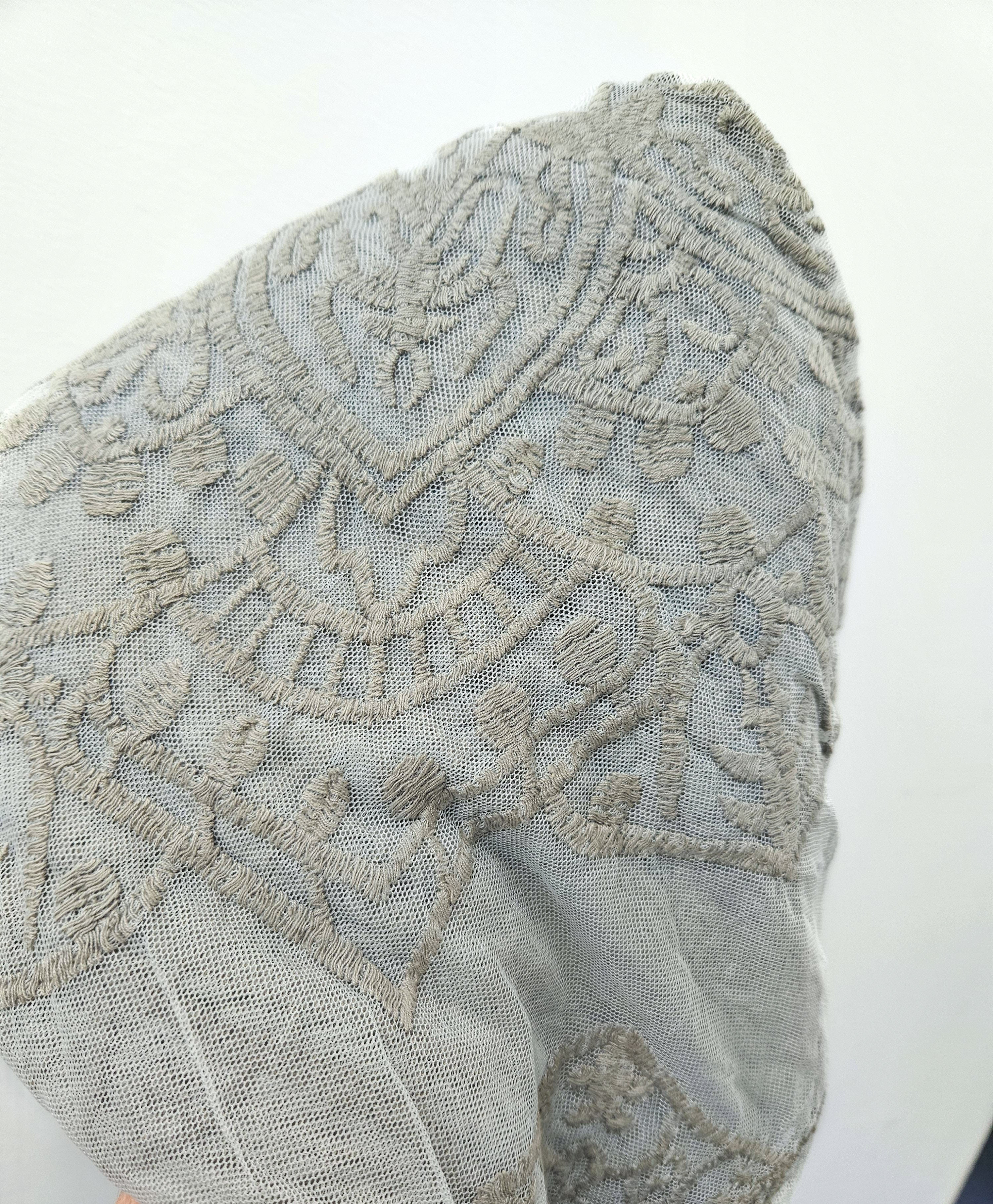 Floral Mandala Embroidered Mesh Kimono