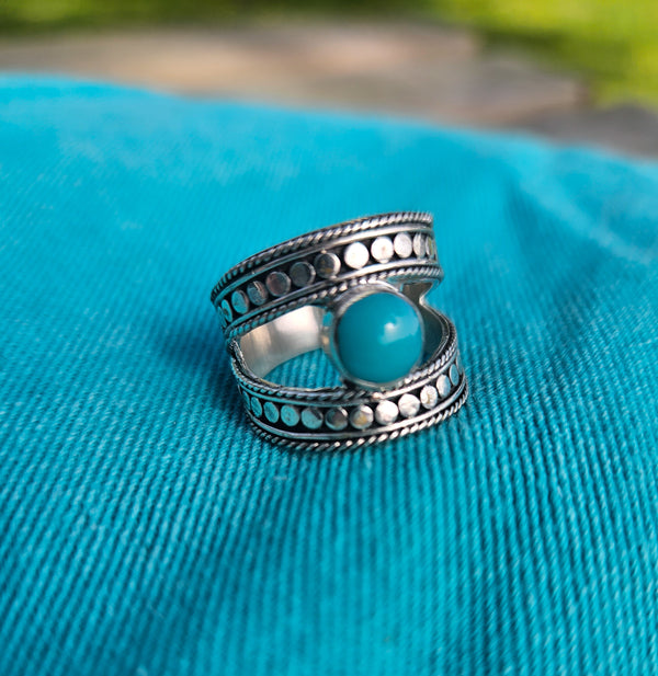 Double Banded Turquoise Ring