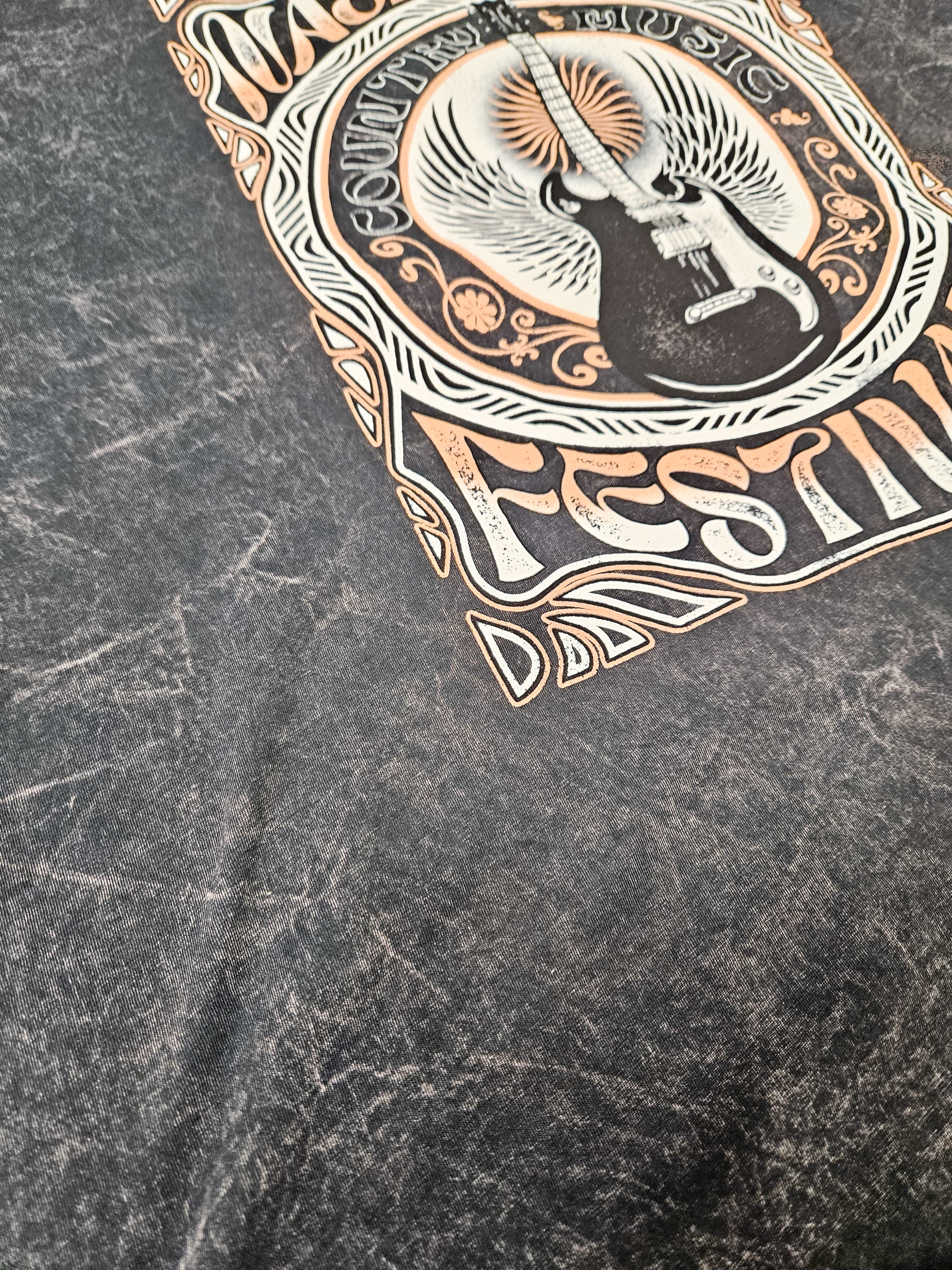 Nashville Festival Short Sleeve T-Shirt in Mineral Black - Boho Buffalo Accessories