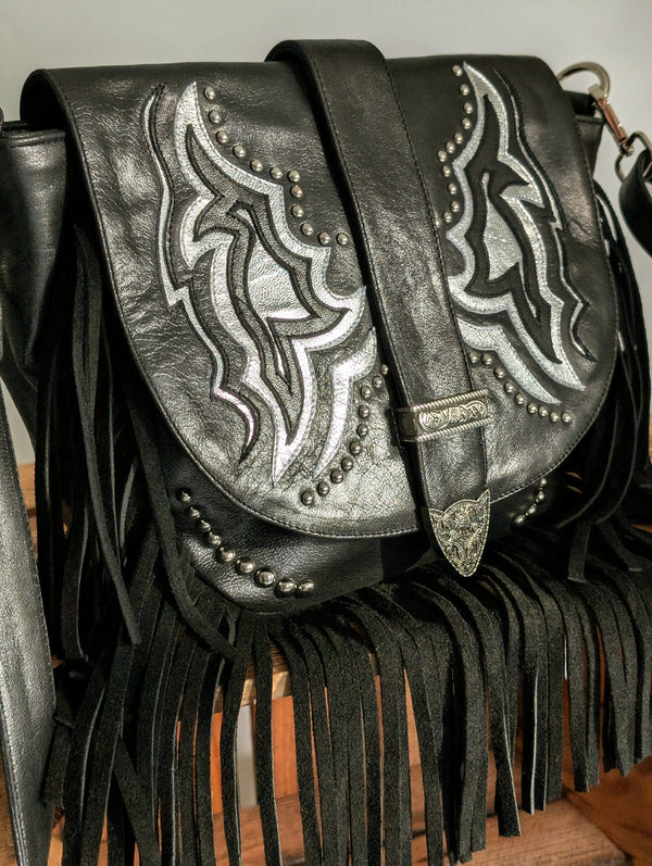 Black Western Fringe Shoulder Bag