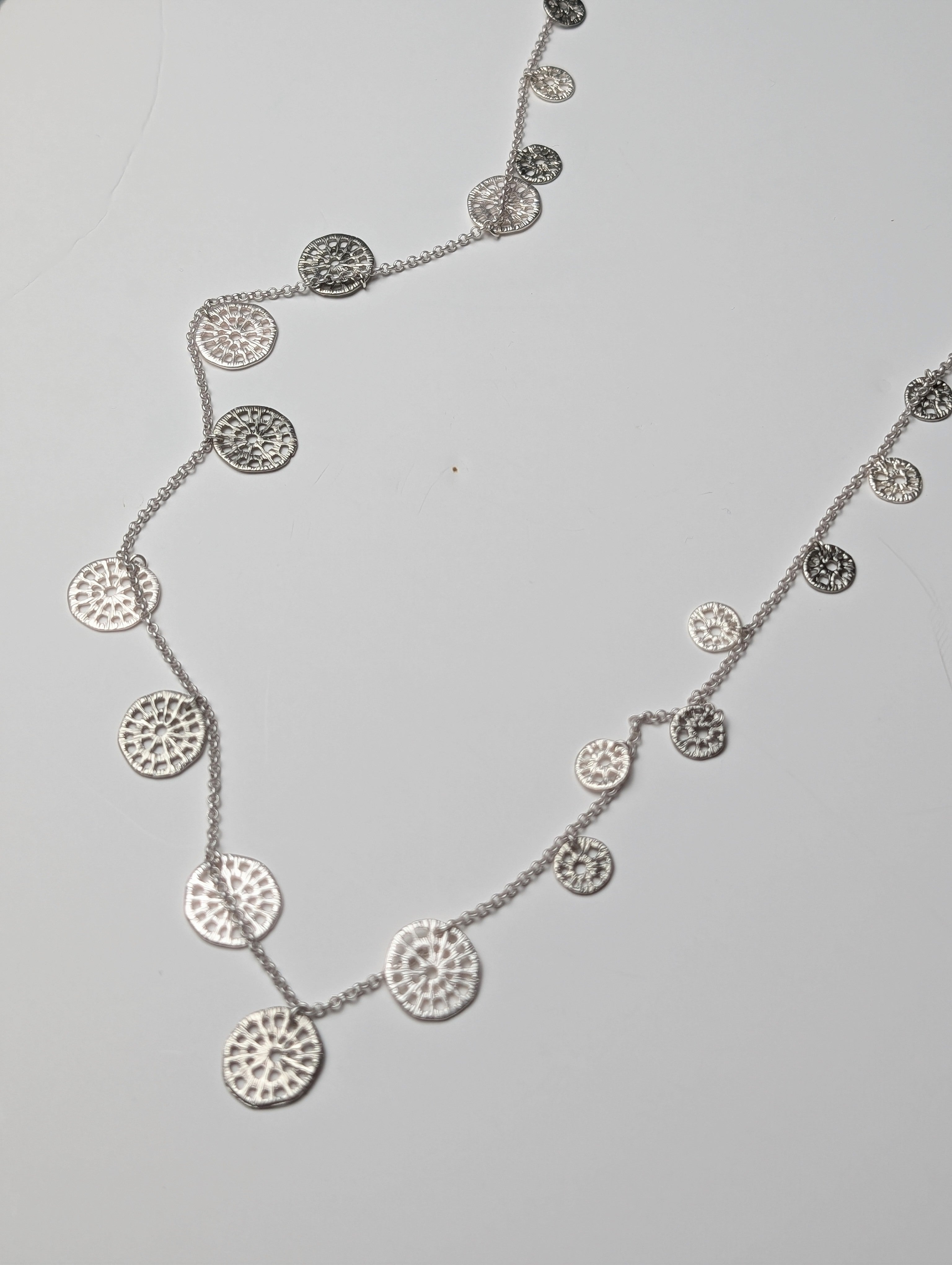 Filigree Disc Long Necklace